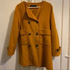 🛑SOLD🛑 ZARA WOMAN COAT MUSTARD ELEGANT L JACKET